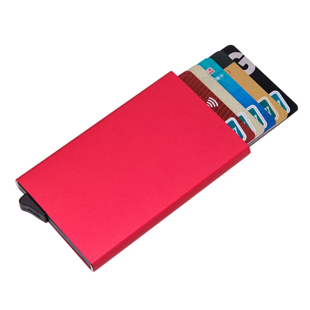 

Unisex Alumina Solid Color Card Package Automatic Pop-Up Anti-Theft Bank Card Box Credit Card Package Hot Selling #P5