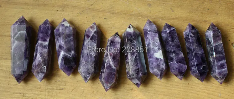 

10 NATURAL PURPLE DREAM AMETHYST QUARTZ CRYSTAL DOUBLE POINTS HEALING Urugua