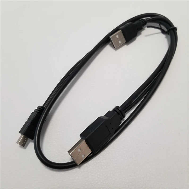 

100pcs/lot Usb 2.0 A to Mini Usb 5Pin Data Cable Y Splitter External Power Cable For Mobile External Hard Drive
