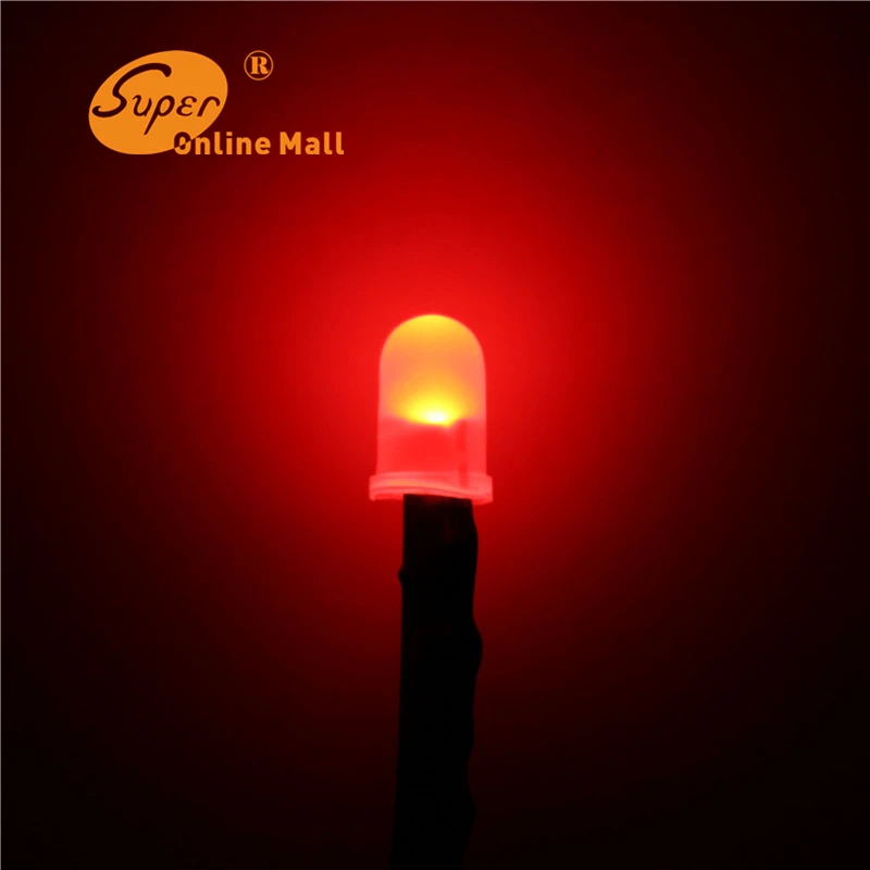 

50 PCS 5mm Diffused LED Pre Wired RED 3-12V DC Bulb led light Emitting Diodes 20CM