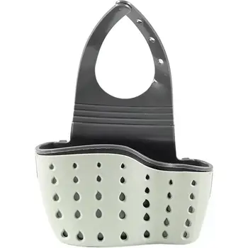 

Sink Draining Hanging Basket Kitchen & Dining Adjustable Rubber Hollow-out Dish-washing Sponge Storage Bag