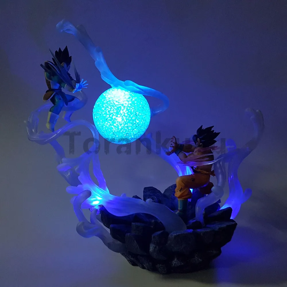 Dragon Ball Z Son Goku VS Vegeta Action Figure Super Saiyan DIY Led