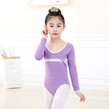 Гимнастический костюм детская одежда для танцев платье с длинными рукавами хлопковая одежда для девочек