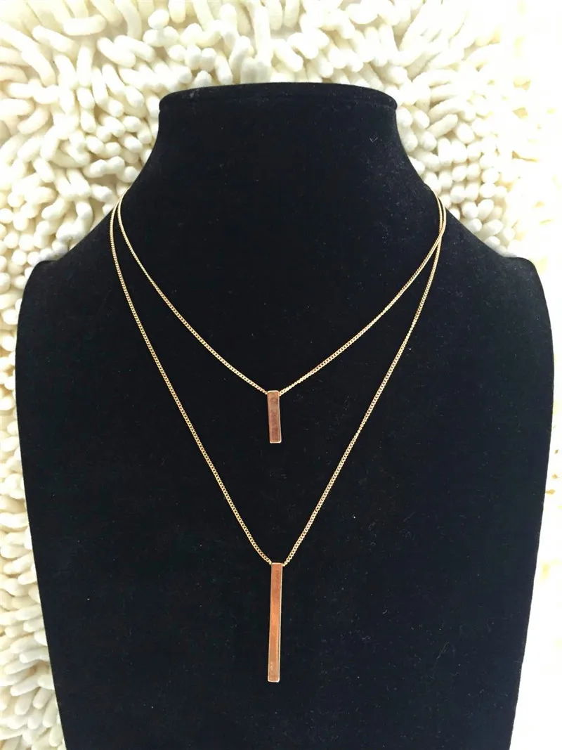 Ожерелье многослойное из цинкового сплава три цвета|long necklace|bisuteria mujerzinc alloy |
