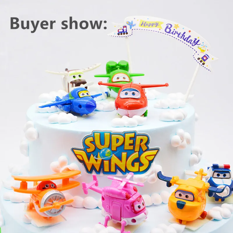 

F50- 8pcs/lot Super Wings Mini Airplane ABS Robot toys Action Figures Super Wing Transformation Jet Animation Children Kids Gift