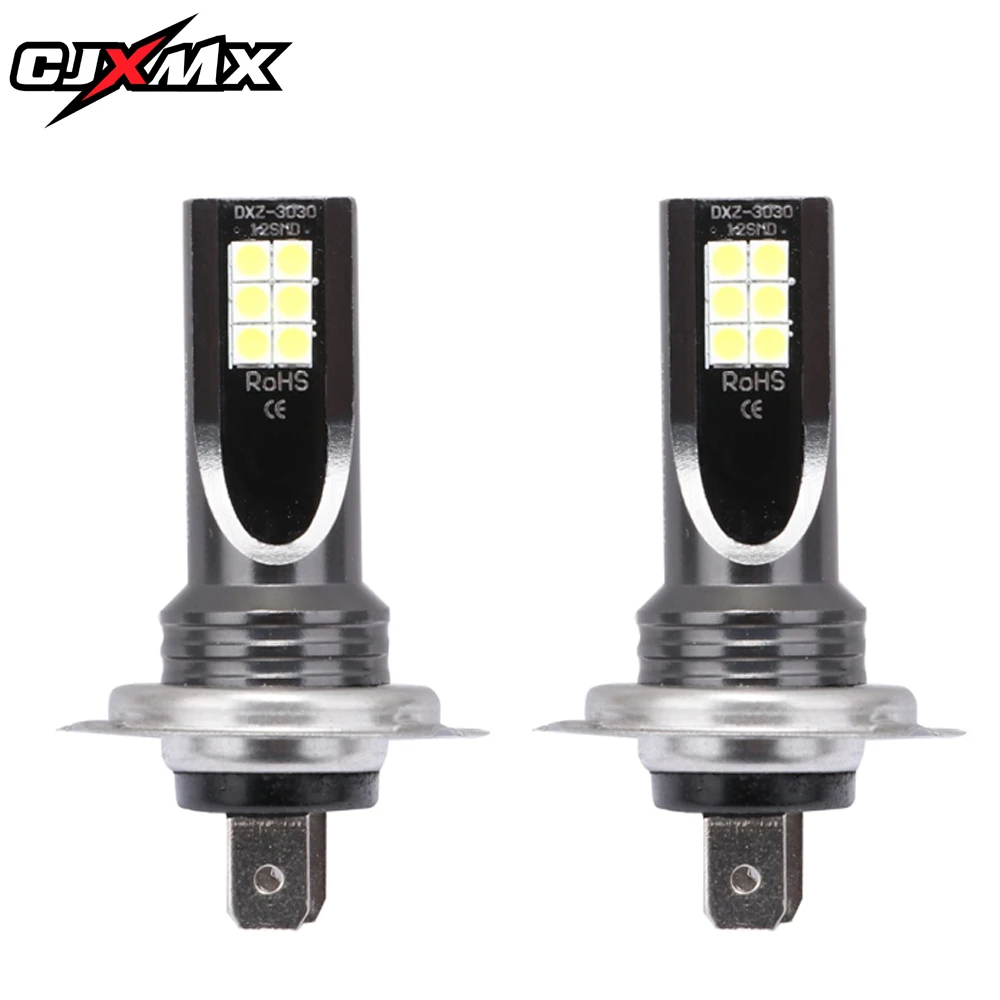 

CJXMX 2Pcs H7 LED H8 H11 HB3 9005 HB4 9006 LED Car Fog Light Bulb 1500LM 6000K White 12SMD 3030 Auto Lamp 12V 24V Fog Lamps