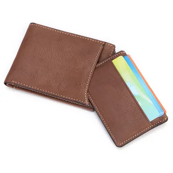 

2018 RFID Blocking Real Genuine Leather Wallet Men Organizer Wallets Brand Short Men's Purse Coin Pocket Slim Small Card Holder