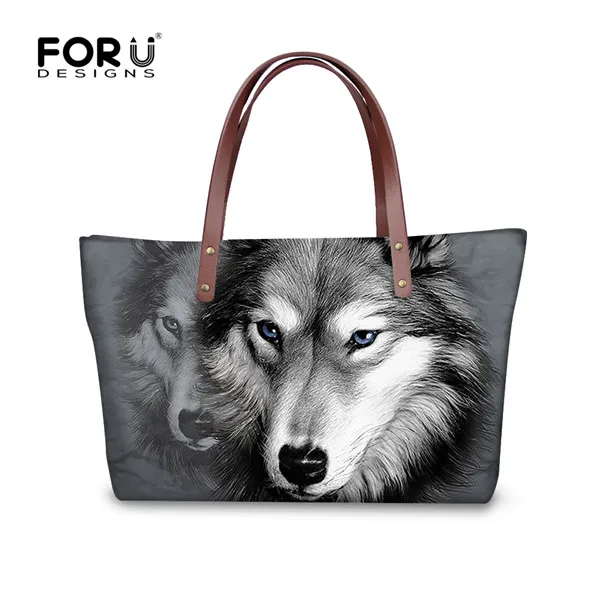 FORUDESIGNS/серая 3D Волчья Сумочка для животных для женщин повседневные сумки через плечо дизайнерские сумки высокого качества женские сумки Bolsas женственные - Цвет: W1428AL