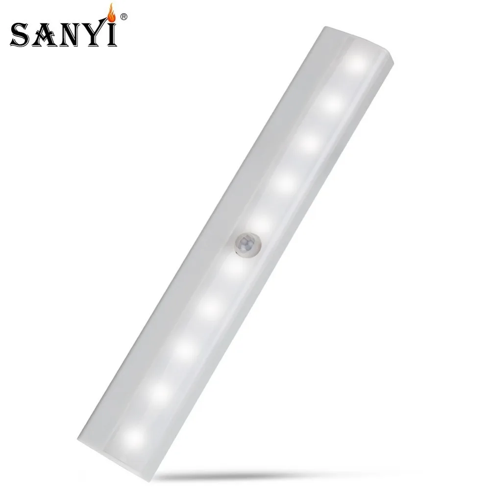 

LED Motion Sensor Night Light for Closet 10 LED Battery Powered Cabinet Night Lighting Wireless Motion Activated Lamp Use 4XAAA
