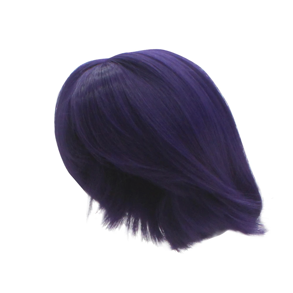 Жаропрочные 25-28 см голова круг кукла парик для 1" американская кукла парики прямые темно фиолетовый короткий боб волосы парик кукла парик Aidolla