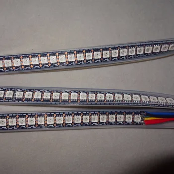 

Addressable 2m 144LEDs/m DC5V WS2813 RGB full color led pixel strip;waterproof in silicon tube;IP66,with 144pixels/M;BLACK PCB