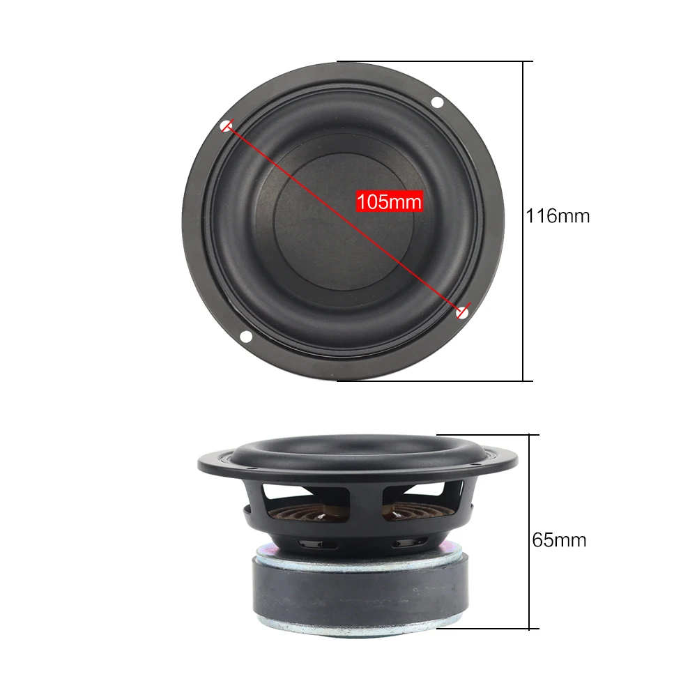 GHXAMP 4 inch 40W Round Subwoofer Speaker Woofer High power BASS Home Theater 2.1 Subwoofer Unit 2 Crossover Louspeakers DIY 1PC