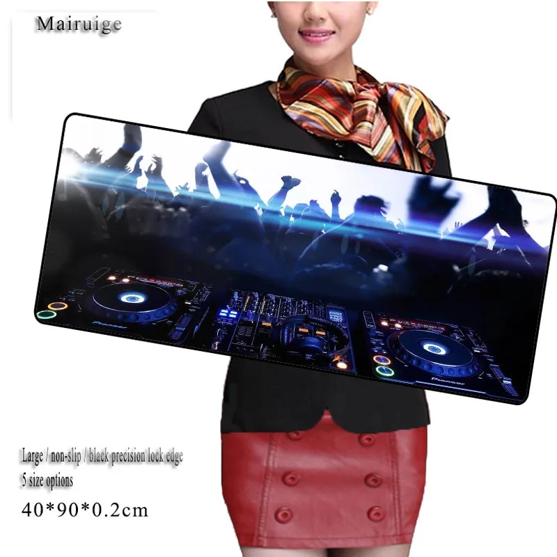  Mairuige DJ Party Control Version Large Gaming Mouse Pad Locking Edge Mousepad Keyboards Pad for Do