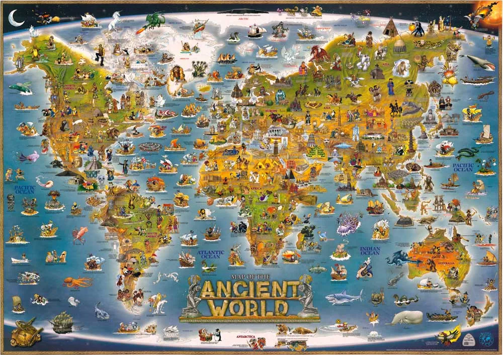 

Vintage "ancient world Map"Oil Painting Canvas Oil Pictures Decorative Painting Wall Art craft No Frame for home decor RM-DT-066