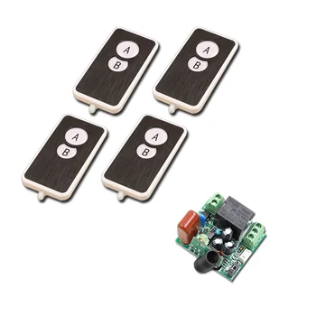 

New Arrival Mini Size 220V 1CH Wireless Remote Control Switch Relay 1X Receiver +4X 2CH Transmitter System for Smart Home