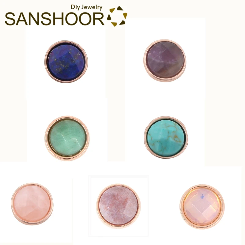 Женский кожаный браслет SANSHOOR Круглый из розового золота с надписью Wish Stone Keeper Love