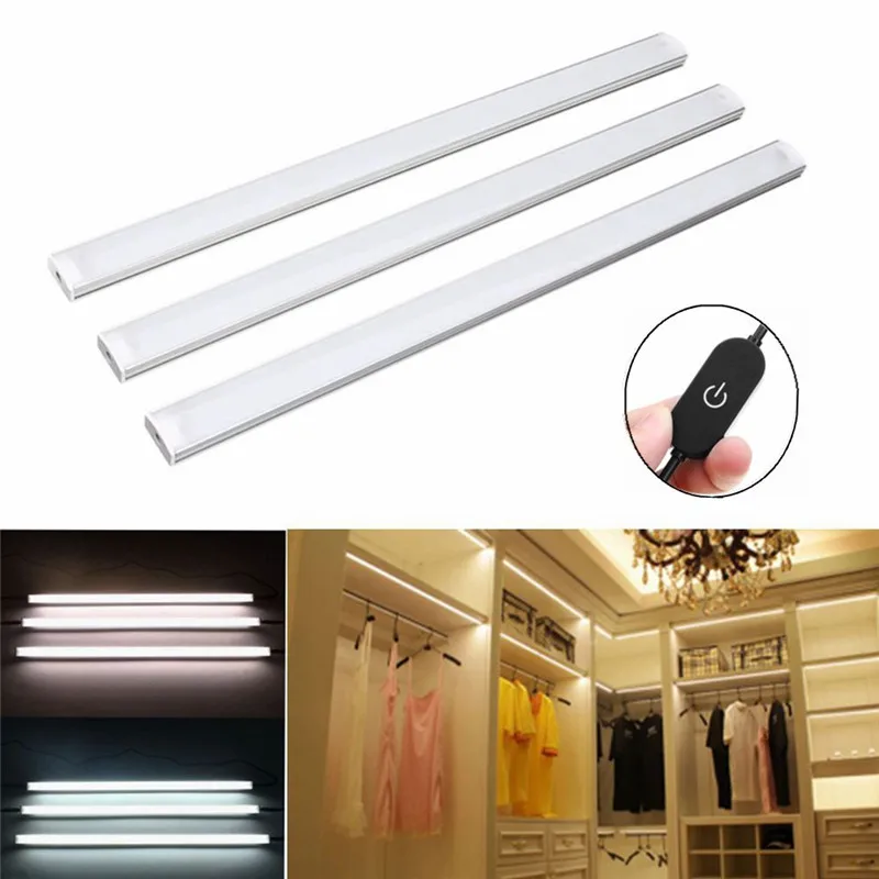 

CLAITE 3Pcs 30CM 4W Control Dimmable LED Under Cabinet Light Warm White /White Magnet Night Light AC110