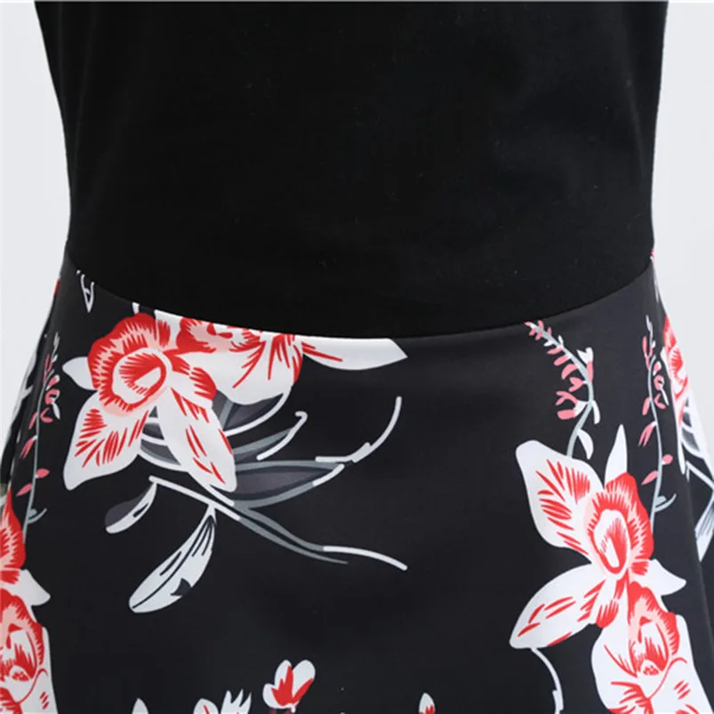 Women Vintage 1950s Retro Off Shoulder Printing Evening Party Prom Swing Dress 2019 Spring summer harajuku modis gothic R25 (4)