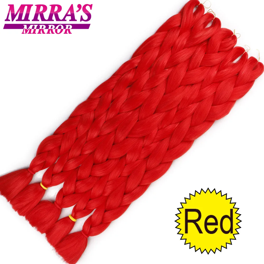 Mirra's Mirror 82 дюйма плетение волос длинные вязанные крючком косы огромные косы синтетические волосы для наращивания 165 г/упак - Цвет: Красный