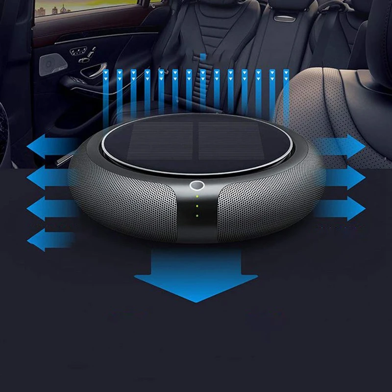 Solar Powered Car Air Purifier Freshener- Negative Ions Air Purification Removes Odor Inside The Car, Smoke Smell, Dust, Poll