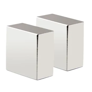 

Hot 2 Pack Silver 40X40X20Mm Big Neodymium Square Block Rare Earth Magnet Strongest N52 Grade