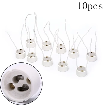 

10pcs/lot LED Strip Connector GU10 Socket For Halogen Ceramic Light Bulb Lamps Holder Base Wire Connector Lamp Holder