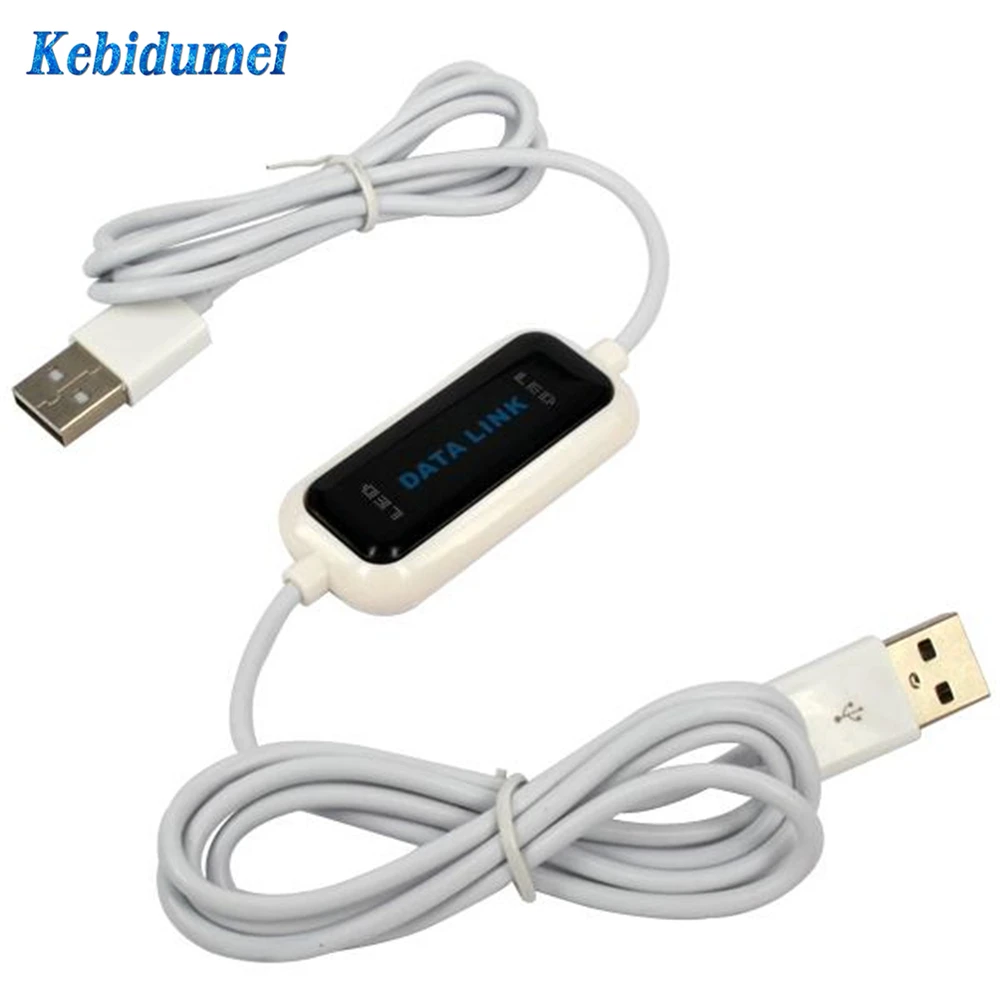 

Kebidumei Net Direct Data File Transfer Bridge LED Cable USB PC To PC Online Share Sync Link Easy Copy Between 2 Computer Newest