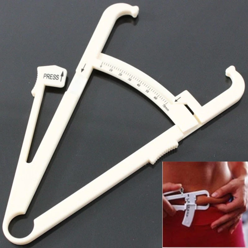 

1pcs Body Fat Tester Analyzer Fat Measuring Clamp Sebum Fat Caliper Charts Skinfold Thickness Gauge Fitness