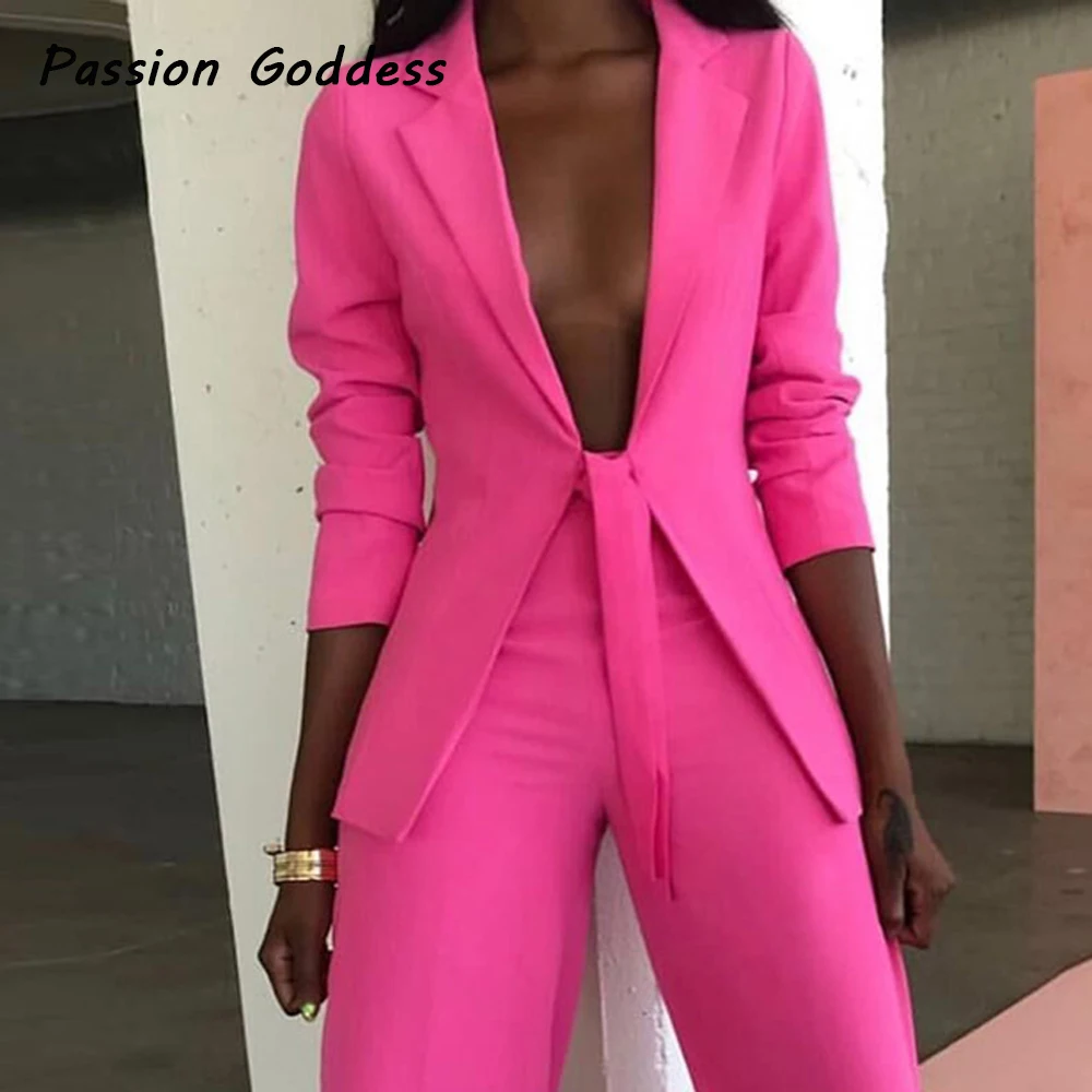 

Autumn Street Women Solid Color Blazer Suits Outfits OL Bandage Belt Cardigan Long Sleeve Deep V Neck Blazers Jackets Femininos