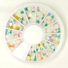 Смешанный цвет и размер круглых ящичек для страз для дизайна ногтей