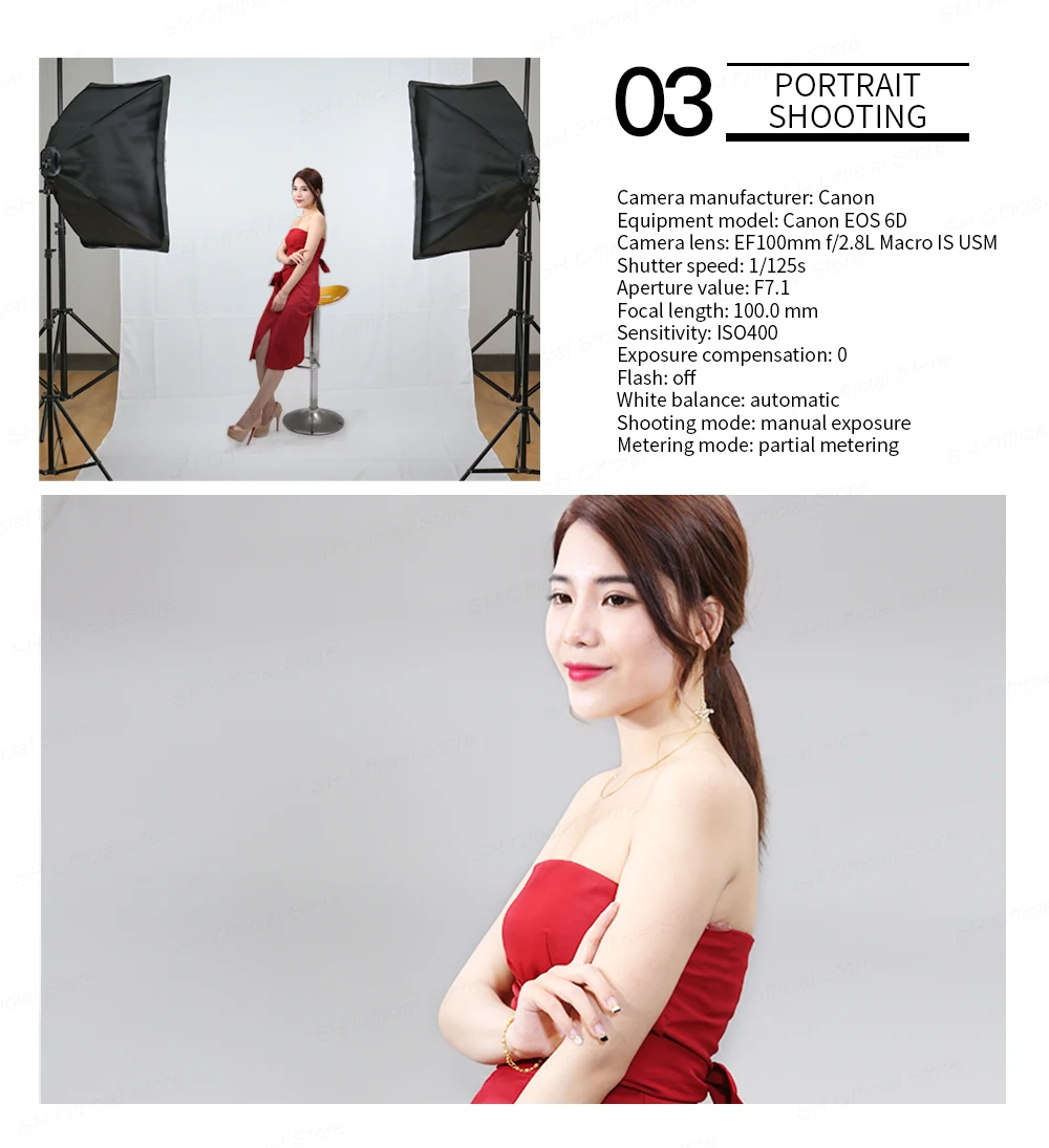 Kit de iluminação para fotografia, softbox, estúdio