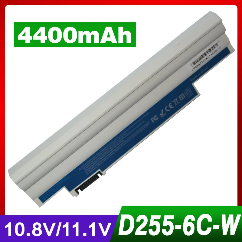 White 5200mAh laptop battery for Acer Aspire One 360 522 722 D270 E100 AOD255 AOD257 AOD260 D255 D257 Cromia AC761 Chromebook 