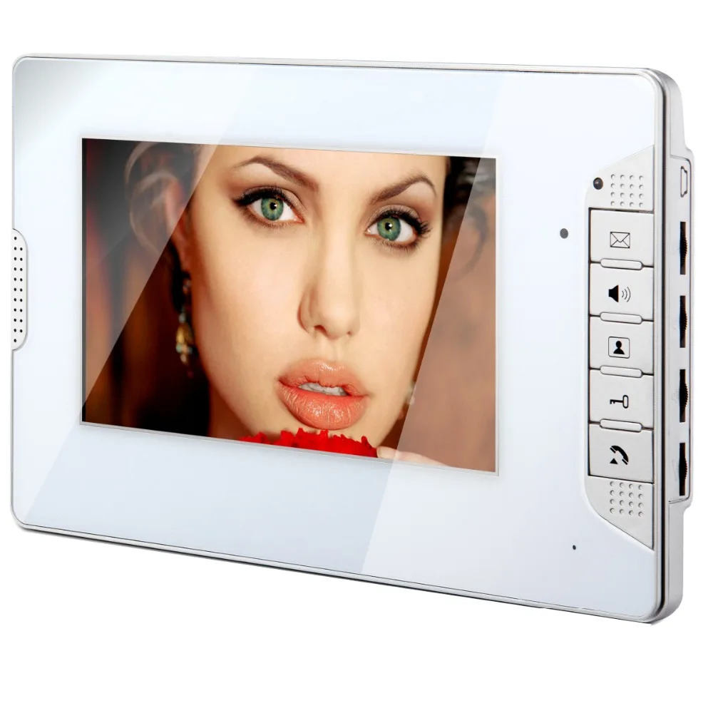 

FREE SHIPPING 4-pin Wired 7" TFT LCD Color Screen Indoor Monitor White Panel ONLY ONE MONITOR NO CAMERA
