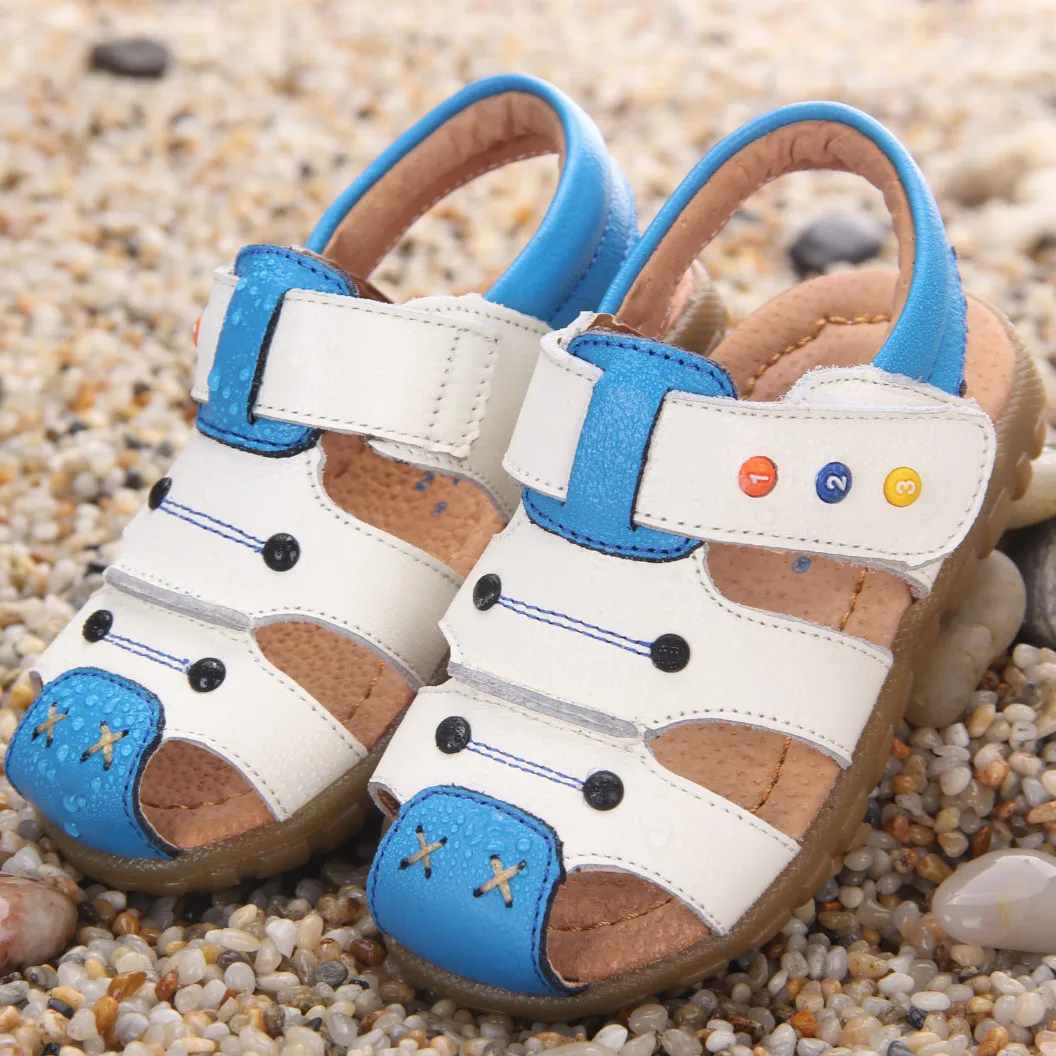 Boys Summer Sandals Genuine Leather Fashion baby shoes Children Beach