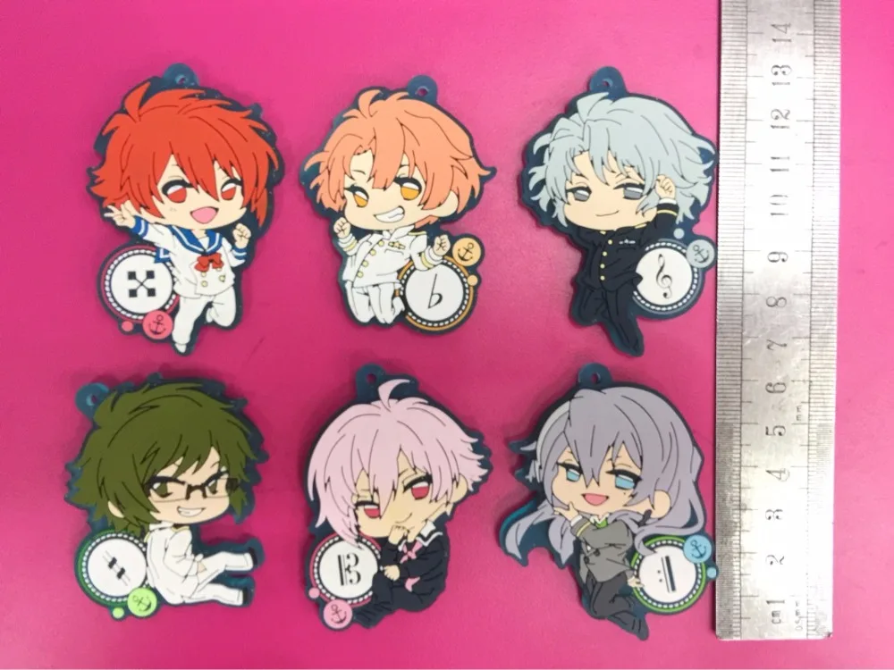 6 шт./лот Idolish7 аниме брелок IZUMI IORI YAMATO NIKAIDO SOGO NAGI TAMAKI Gaku Mitsuki Осака резиновый