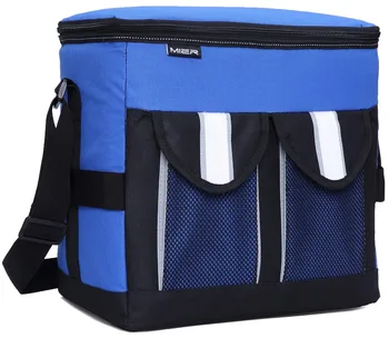 

MIER 30Cans Collapsible Soft Cooler Bag Insulated Picnic Lunch Bag for Adult, Men, Women, Leakproof Liner, Blue, Large