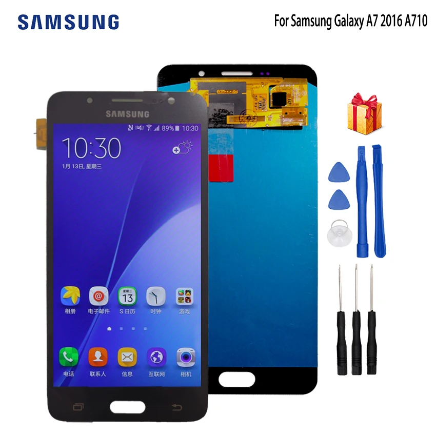 

AMOLED LCD For SAMSUNG Galaxy A7 2016 LCD Display Touch Screen For Samsung Galaxy A7100 A710F A710 Touch Screen Digitizer