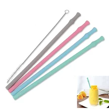 4 шт+ щетка для чистки пищевой силиконовой соломы складной портативный легко моющийся набор соломы