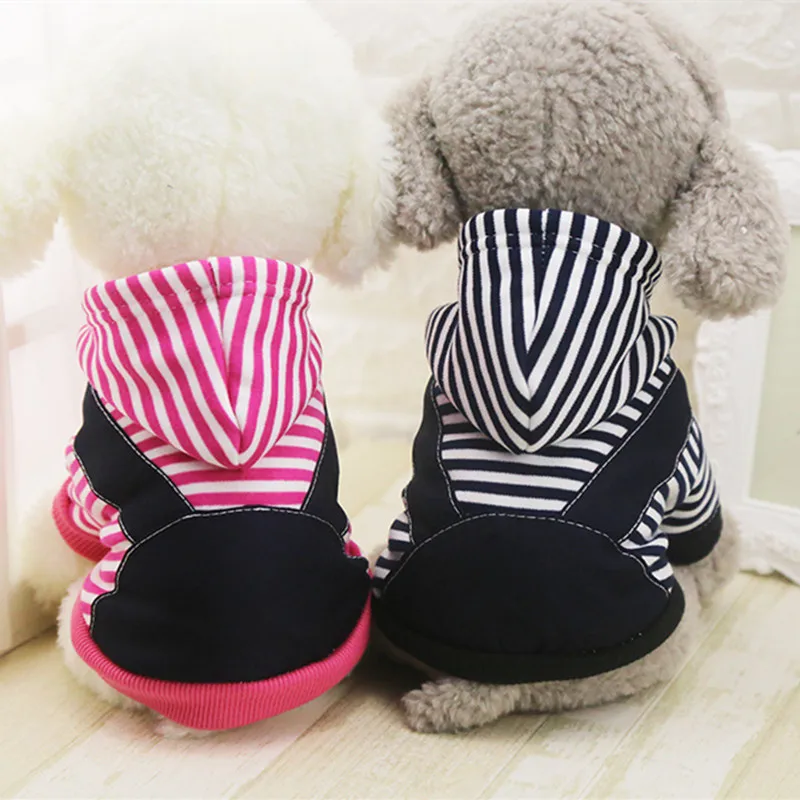 

Warm Winter Pet Dog Clothes Small Medium Large Dogs Coat Jacket Hoodie Sweatshirt Stripe Puppy Chihuahua Costume Clothing XS-5XL