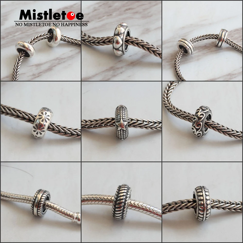 

Authentic 925 Sterling Silver European Style Spacers Stopper Heart Star Daisies Bead Charm Fit Troll 3mm Bracelet Jewelry