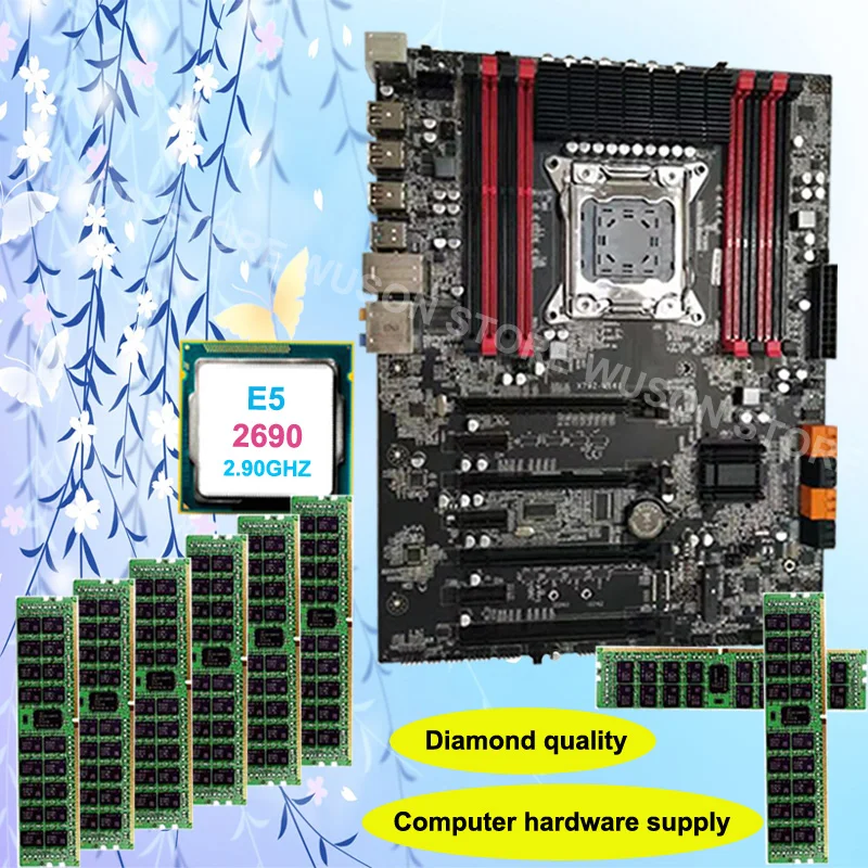 ^Cheap Diamond Quality Runing Super X79 gaming motherboard support max 8*16G 1866 CPU Xeon E5 2690 C2 2.9GHz RAM 32G(8*4G) DDR3 REG ECC