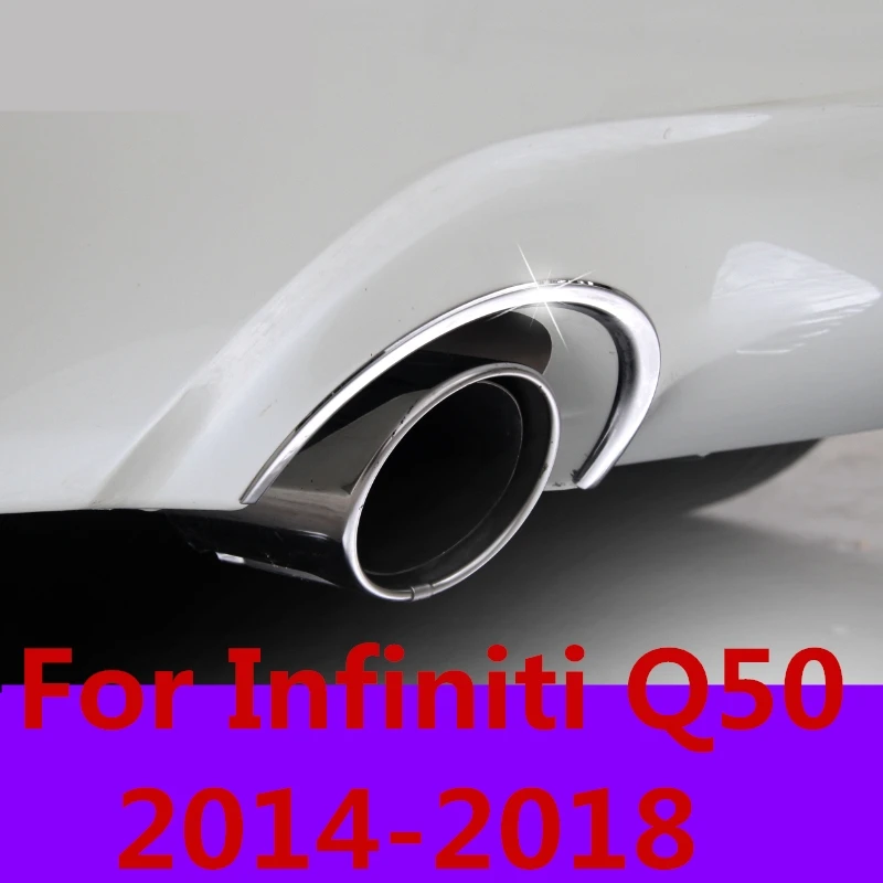 

For Infiniti Q50 2014-2018 Modification Rear exhaust Strip Bright strip Air outlet Exterior decoration Auto Accessories