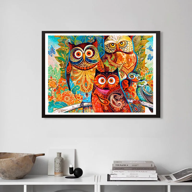 

Full Diamond Embroidery Cartoon Owl Mosaic 5D Cross Stitch Full Drill Diamond Painting DIY Sticker Decor Paintings