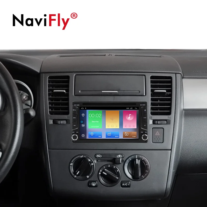 NaviFly 32G ROM 2din автомобильный Радио dvd плеер цифровой сенсорный экран Android9.1