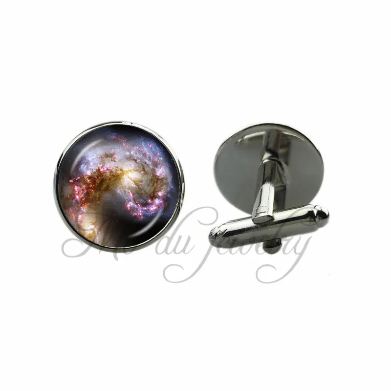 

Nebula Space Cufflinks Spiral Galaxy Cuff Button Geek Science Cuff-Link Jewelry Hubble Image Astronomy Wonderful Gifts