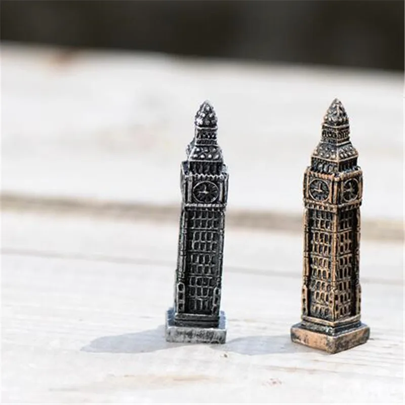 

NEW Retro Big Ben bell Micro Landscape Fairy Garden Decoration Crafts DIY Cake Decoration Figurine Resin Supplies