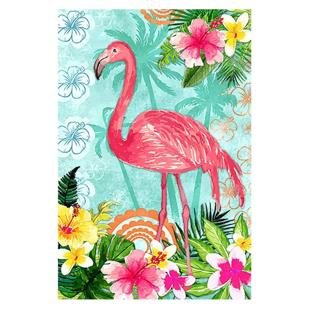 Morigins Flamingo Beach Summer House Flags Double Sided Welcome