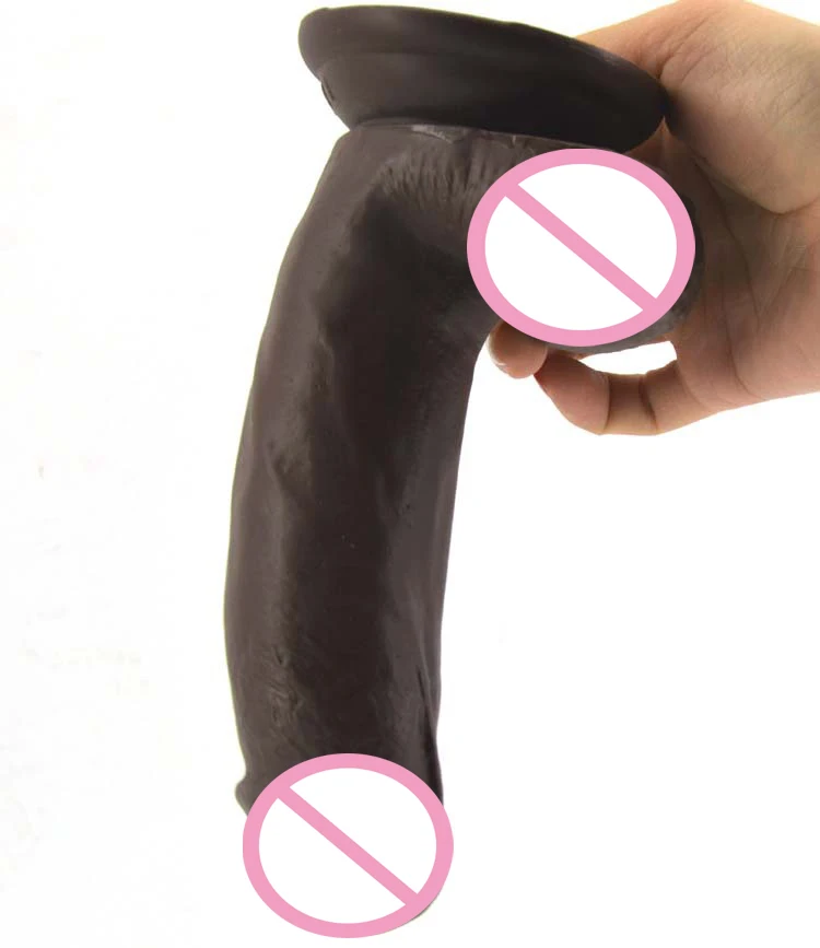 Super soft huge dildo flesh/brown male artificial penis big thick dick suction cup dildo realistic anal dildo sex toys for women
