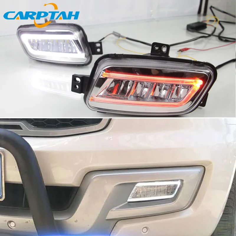 

LED Daytime Running Light For Ford Everest 2016 2017 2018 2019 Waterproof Yellow Turn Signal Indicator Light Fog Lamp LED DRL