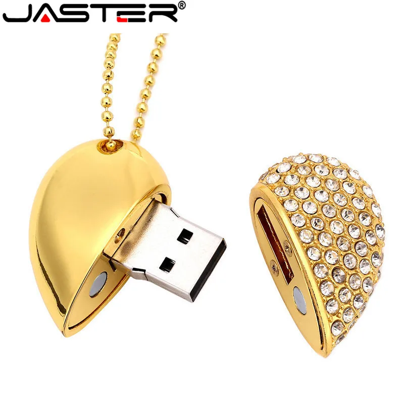 JASTER Алмазное сердце любовь USB флэш-накопитель 4 ГБ 8 ГБ 16 ГБ 32 ГБ USB 2,0 флэш-карта памяти подарочная сумка